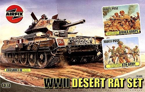 WWII Desert Rat Set, Model #08366, 1/32, Crusader III Tank