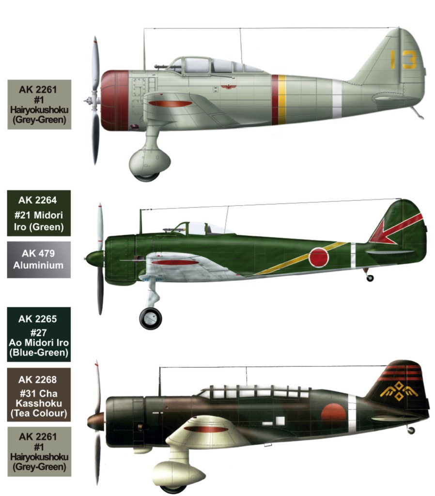 AK Interactive Air Series: WWII IJAAF Aircraft Acrylic Paint Set (8 Co –  Military Model Depot