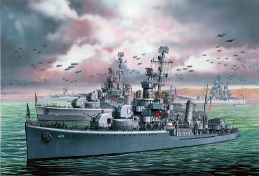 1942' Gleaves Class Destroyer U.S.S. Buchanan DD-484 (1/350