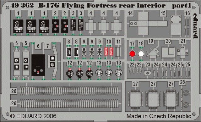Eduard Accessories/ / 49337/ Model-Making Accessory B 17g Flying Fortress Cockpit Interior for Revell//Monogram Kit