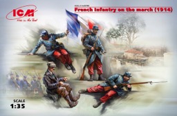 1914 4 FIGURES 1/35 ICM 35682 WWI FRENCH INFANTRY 