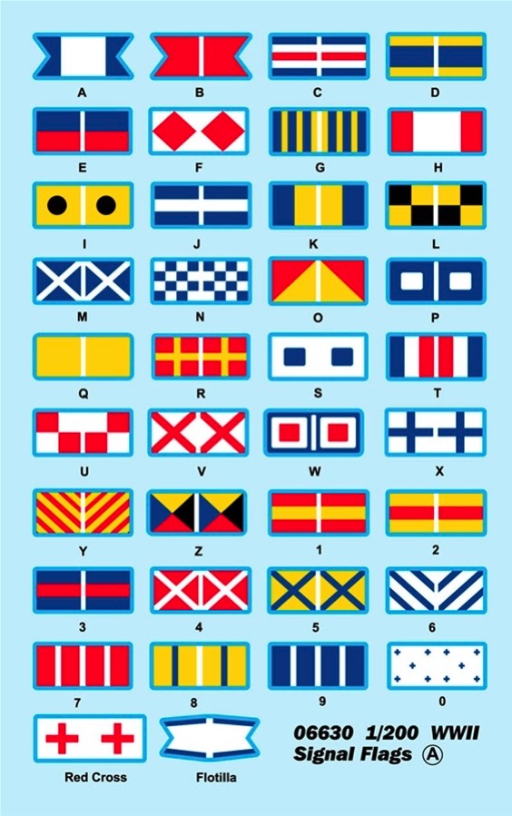 TRUMPETER® 06630 WWII Signal Flags Decal Set in 1:200