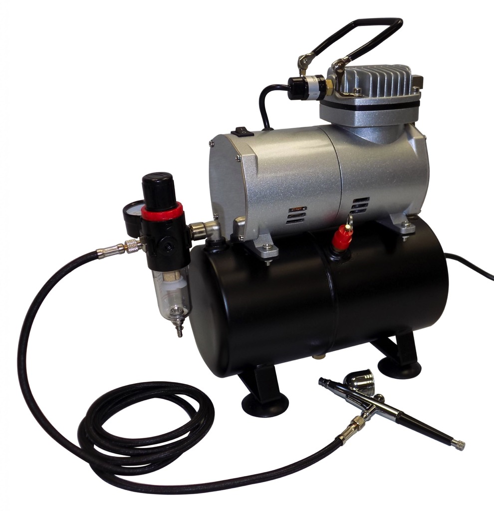  AS-186K Air Compressor w/ Tank and Airbrush Kit