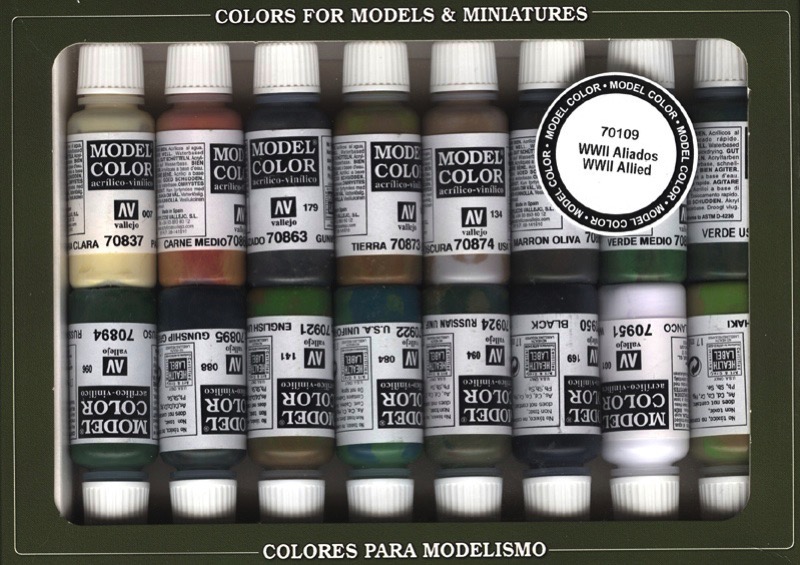  WWII Allied Forces Model Color Paint Set by