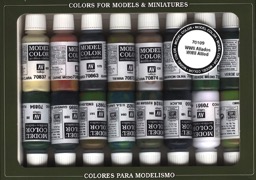 Acrylicos Vallejo Military Colors Model Paint Set, With Case And Brushes,  72 Colors, premium acrylic water-based paint, includes paint for US,  English, Japanese, German, Prussian, Russian, for WWII camouflage, khaki,  uniforms