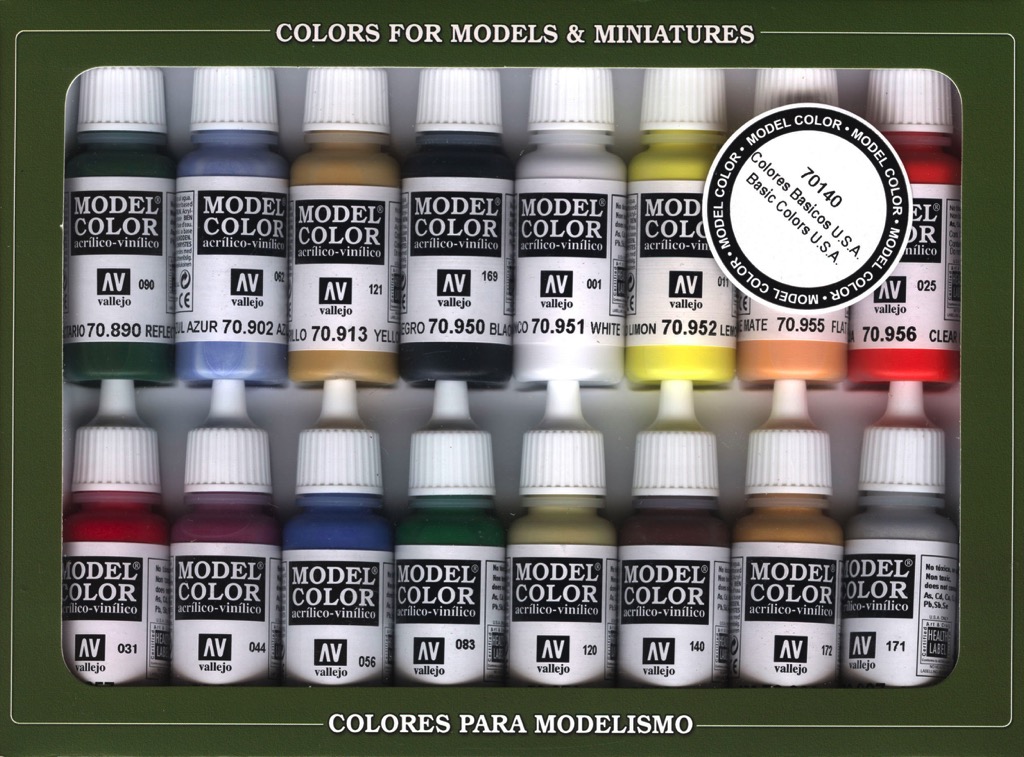 Vallejo 70.140 Model Color Basic Colors USA 16 Color Acrylic Paint Set :  : Toys & Games
