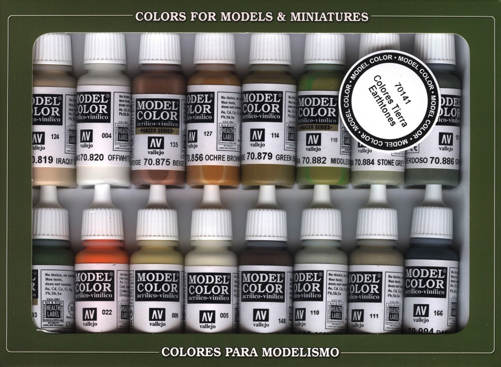 Vallejo Basic USA Colors Paint Set, 17ml Basic Usa Colors Paint