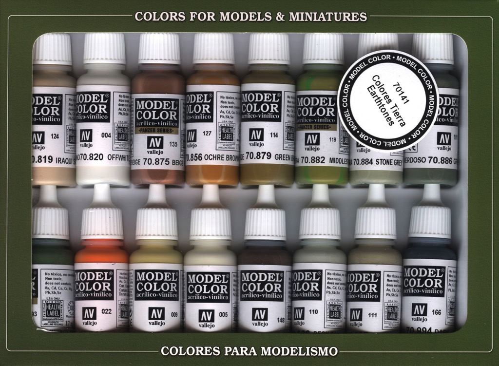  Earth Tones Model Color Paint Set by Vallejo Acrylics