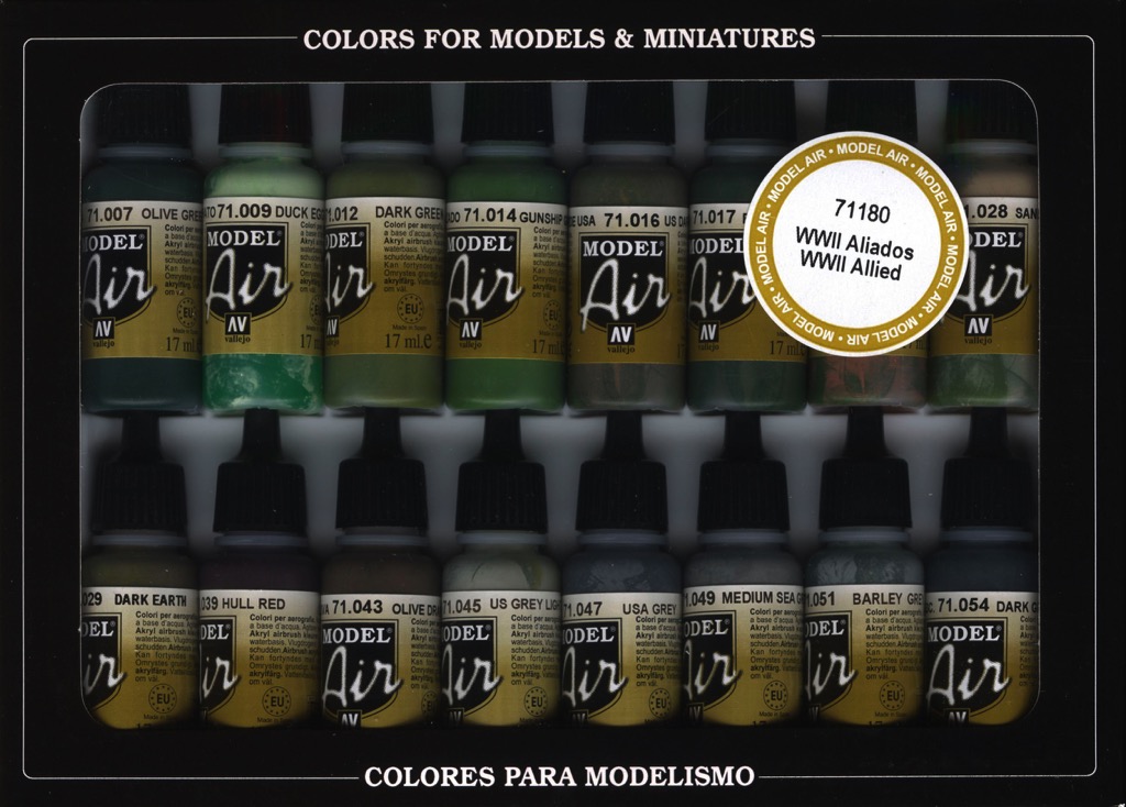  WWII Allied Model Air Paint Set by Vallejo Acrylics