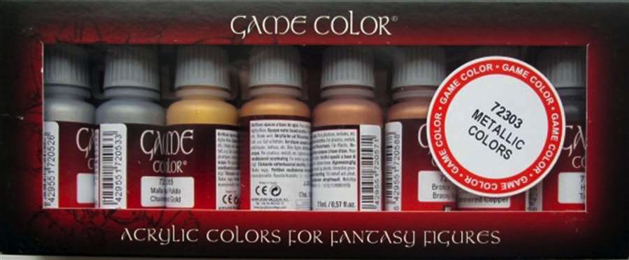 Vallejo Paints 17ml Bottle Metallic Game Color Paint Set (8 Colors)