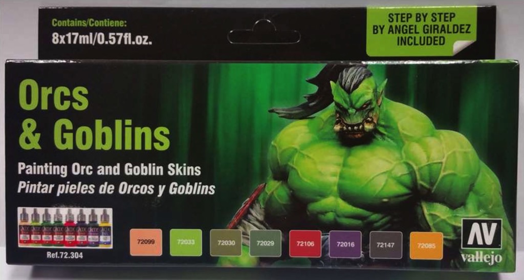 Vallejo Paint 17ml Bottle Orcs & Goblins Game Color Paint Set (8 Colors) 