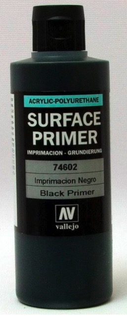 Gloss Black Surface Primer (200 ml / 6.76 fl oz), Acrylicos Vallejo