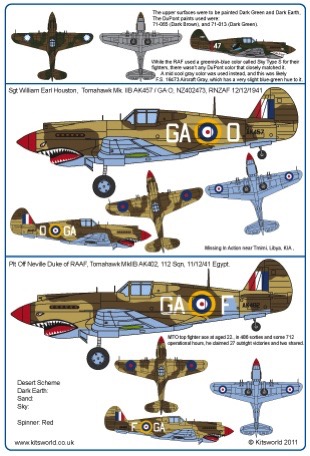 WARBIRD DECALS 1/48 P40BS AMERICAN VOLUNTEER GROUP H81A2 & RAF 112TH 148058 